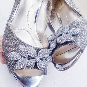 Sparkly Special Occasion Peep Toe Heels